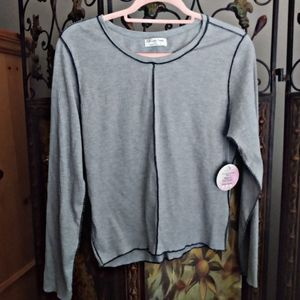 Nwt Women's Large Crop Ribbed Top